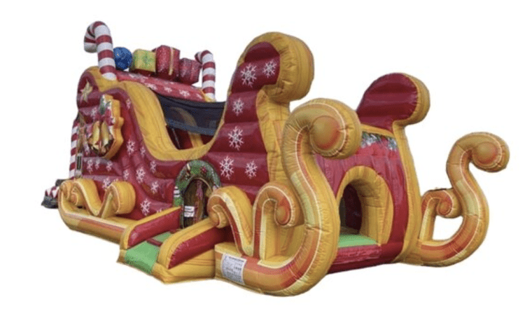 XL Santa Sleigh Bounce House With Slide