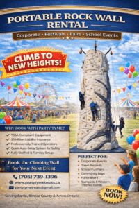Event Rentals Toronto Ontario - 24ft TSSA certified mobile rockwall for festivals  
